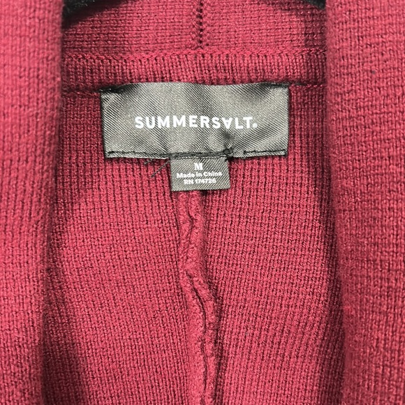 Summersalt Ribbed Sweater Blazer, Burgundy, Women’s Size M - Picture 2 of 5